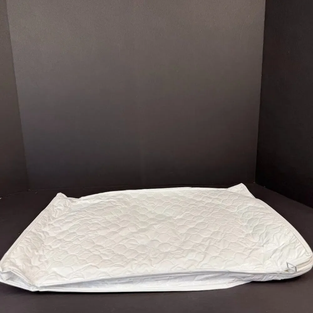 6 Piece Set White Quilted Vinyl Dinnerware/Dish/China Zippered Storage Cases